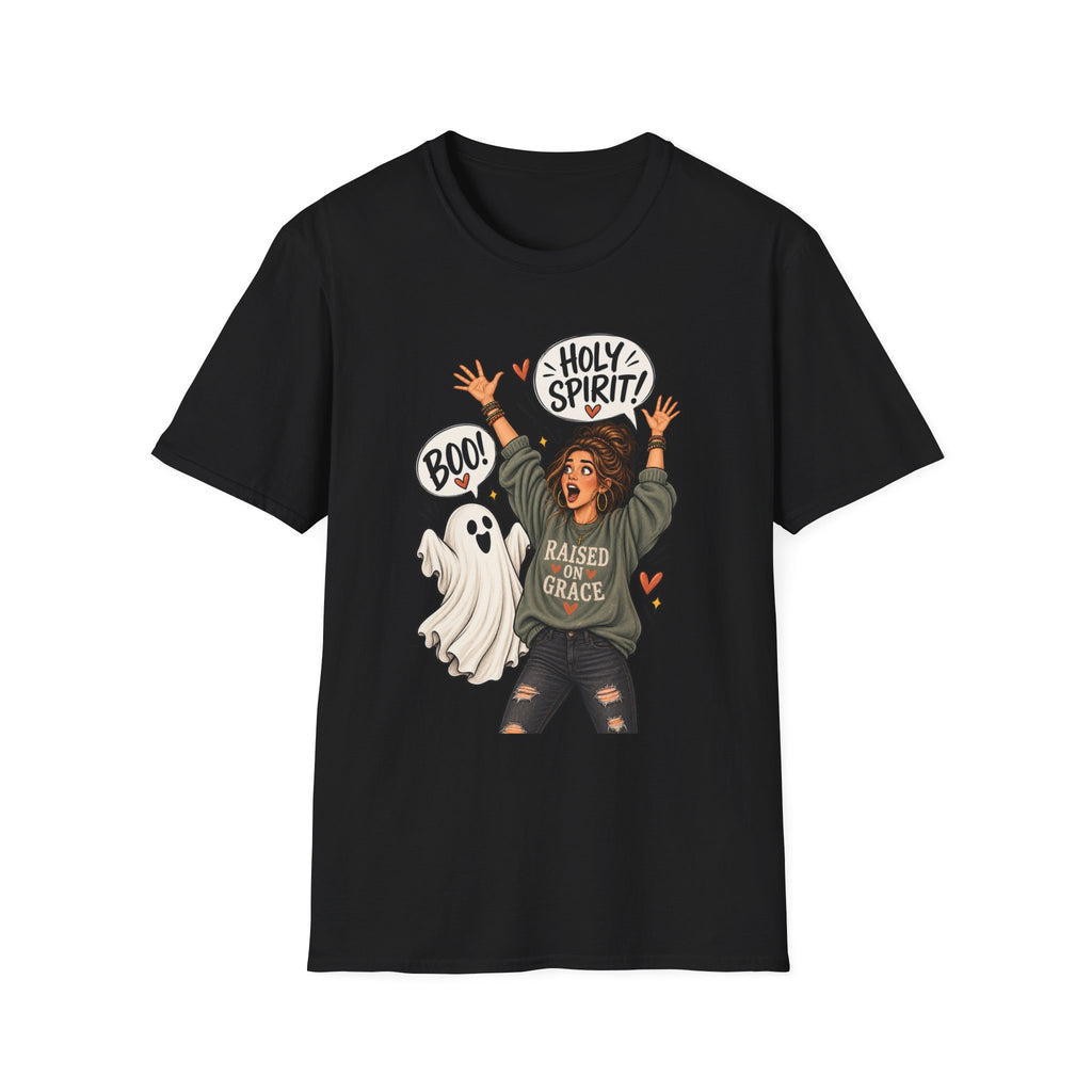 Holy Spirit Halloween T‑Shirt — Faithful Funny 'Boo!' Graphic Tee