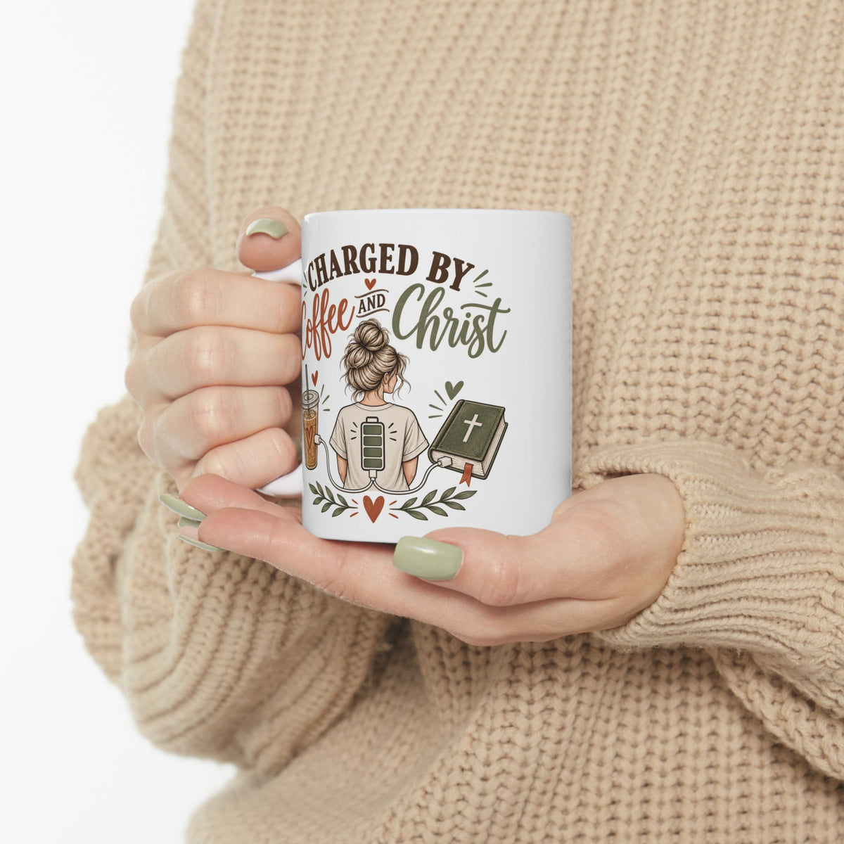 Charged by Coffee and Christ | Christian Coffee Lover Ceramic Mug