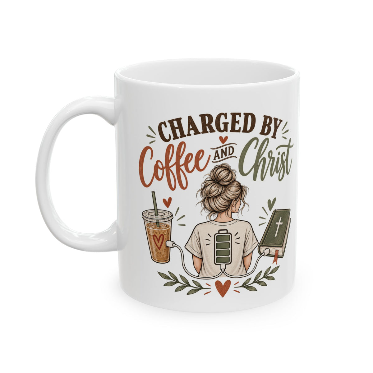 Charged by Coffee and Christ | Christian Coffee Lover Ceramic Mug