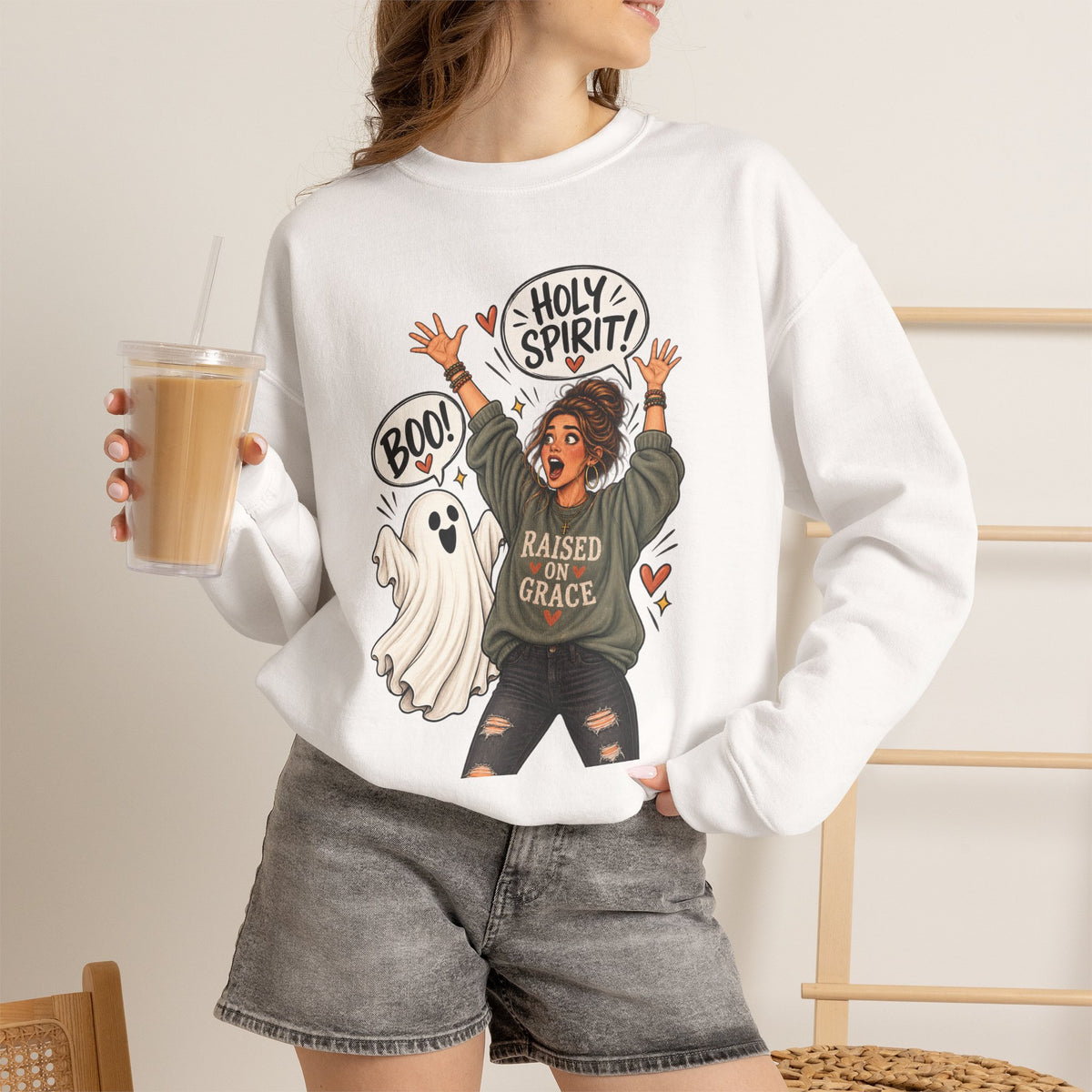 Christian Halloween Humor sweatshirt | Halloween ghost Holy Spirit design
