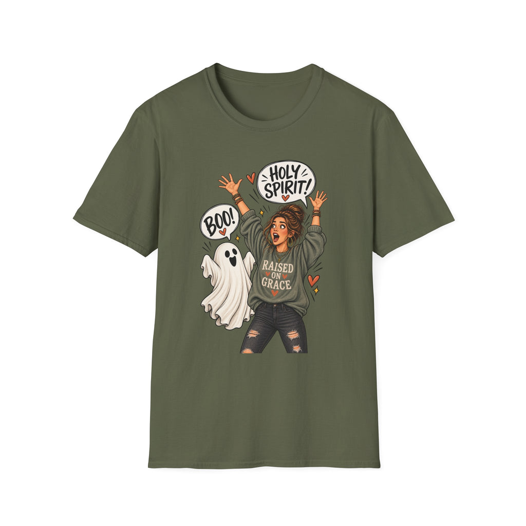Holy Spirit Halloween T‑Shirt — Faithful Funny 'Boo!' Graphic Tee