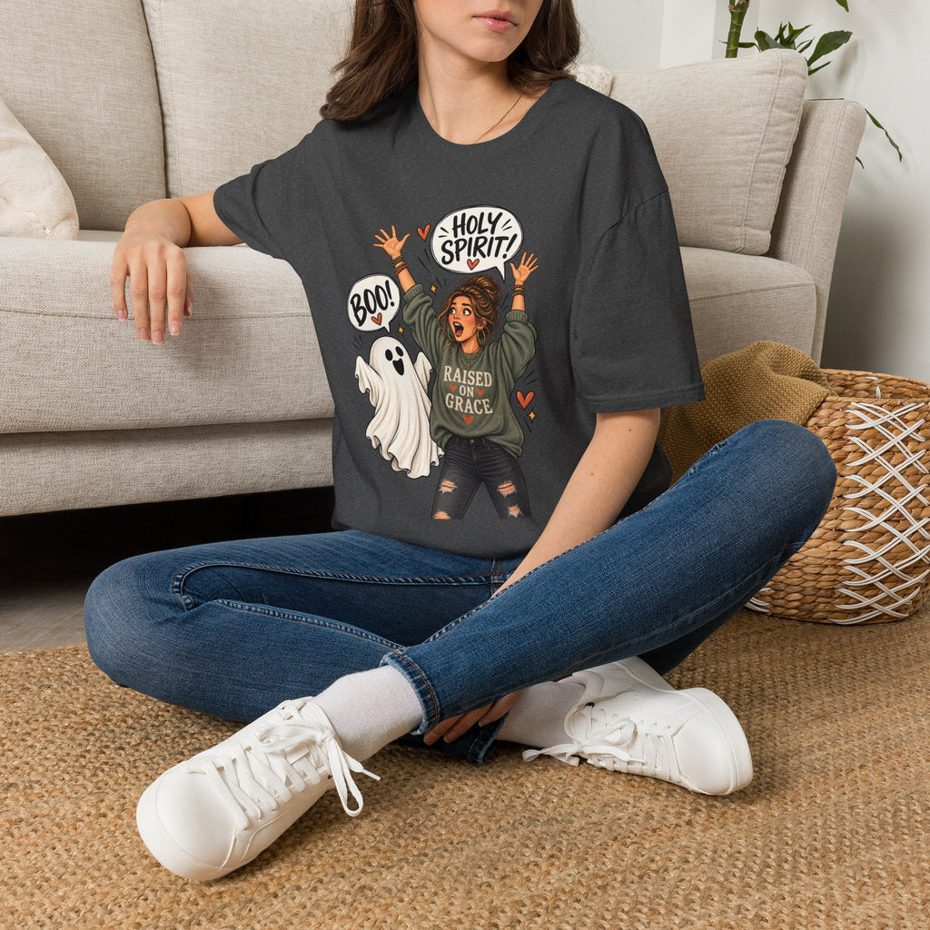 Holy Spirit Halloween T‑Shirt — Faithful Funny 'Boo!' Graphic Tee