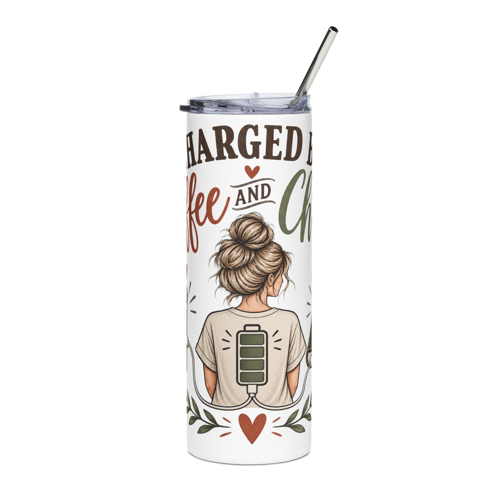Charged by Coffee and Christ Stainless Steel Tumbler, 20oz