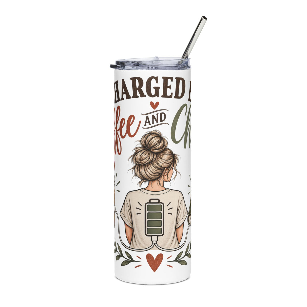 Charged by Coffee and Christ Stainless Steel Tumbler, 20oz